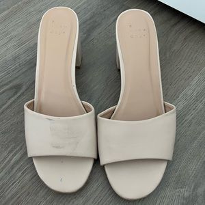 Nude mules / will clean before shipping